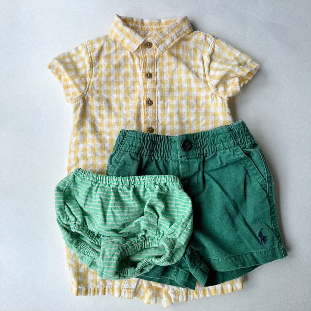 Janie and Jack Romper and Ralph Lauren Shorts and Bloomers